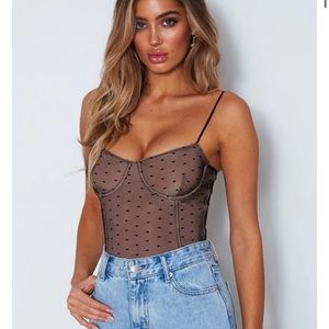 “No Looking Back Bodysuit” from White Fox Boutique, black, size large